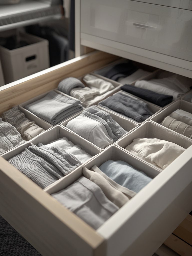 drawer organizers in action
